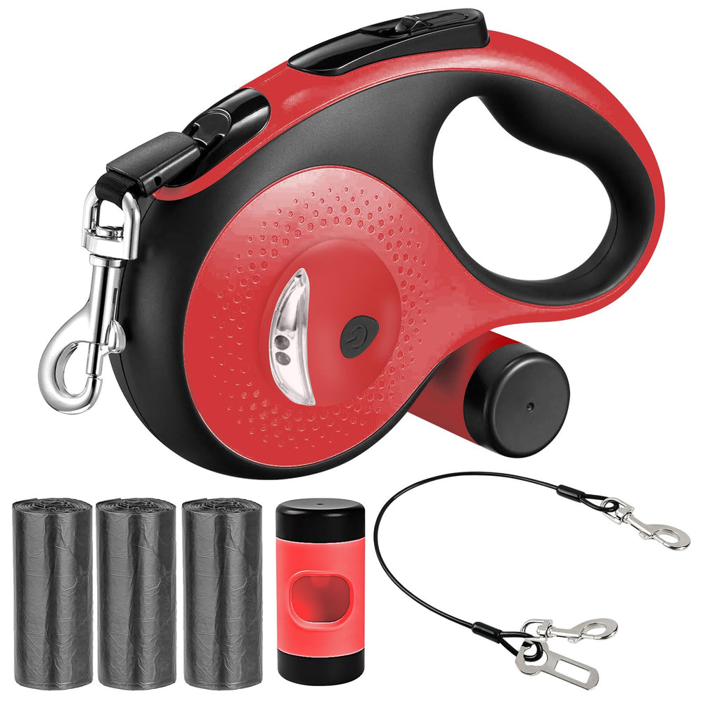 VTOPVMAX 26ft retractable leash red angled front for confident control on long walks