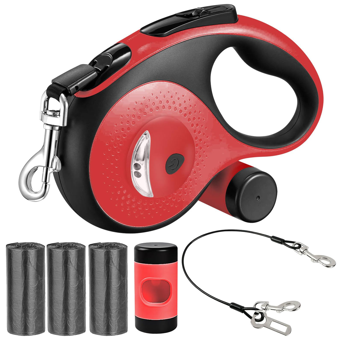 VTOPVMAX 26ft retractable leash red angled front for confident control on long walks