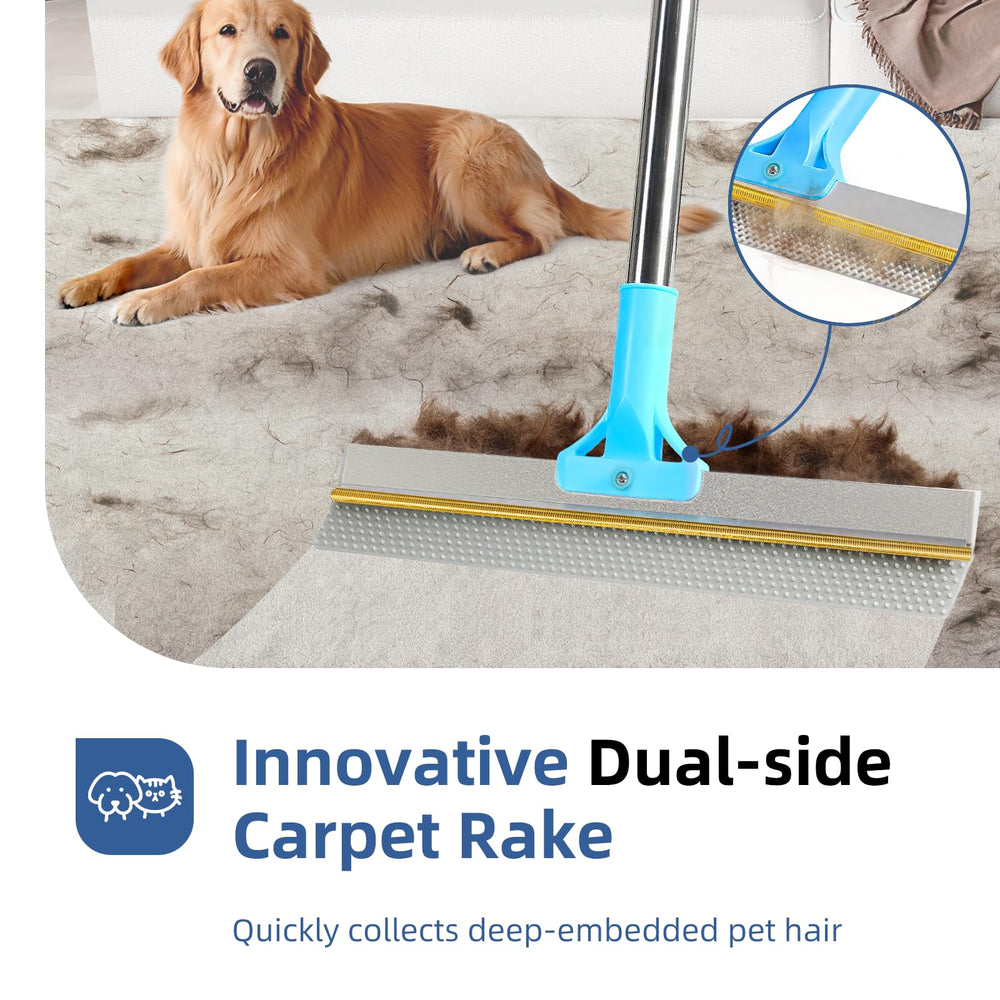 VTOPVMAX copper rake scraper removes embedded fur from carpets for deep cleaning.