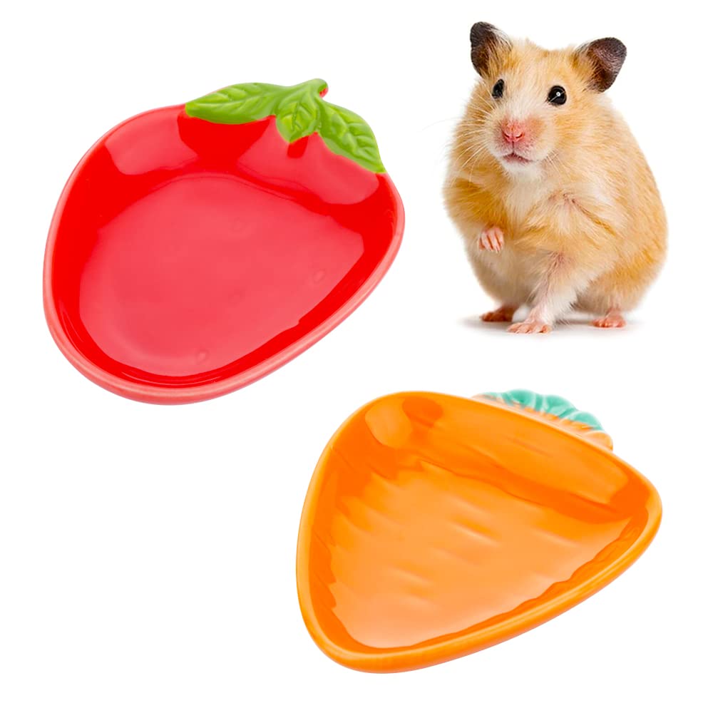 VTurboWay hamster ceramic bowls radish shape offer stable, spill-free feeding