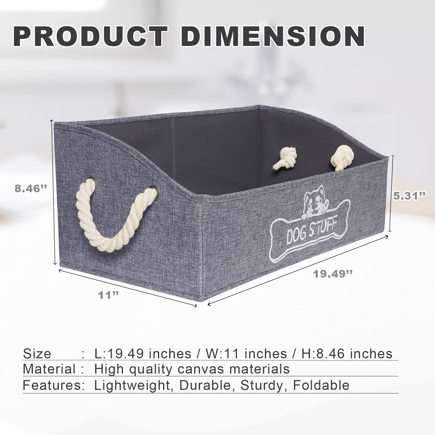 Vumdua dog toy box folded storage demonstrates space-saving design for compact homes.