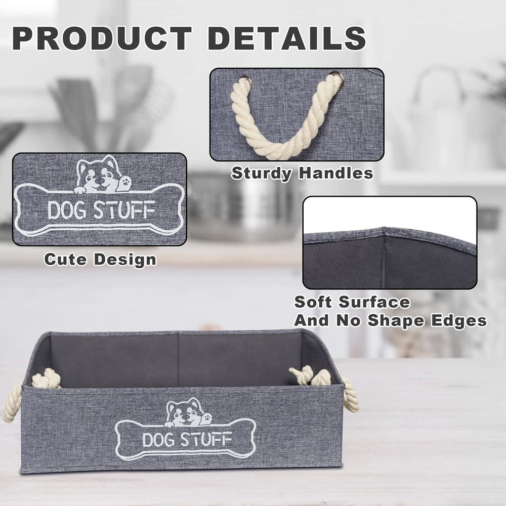 Vumdua dog toy box side view highlights built-in handles and grip.