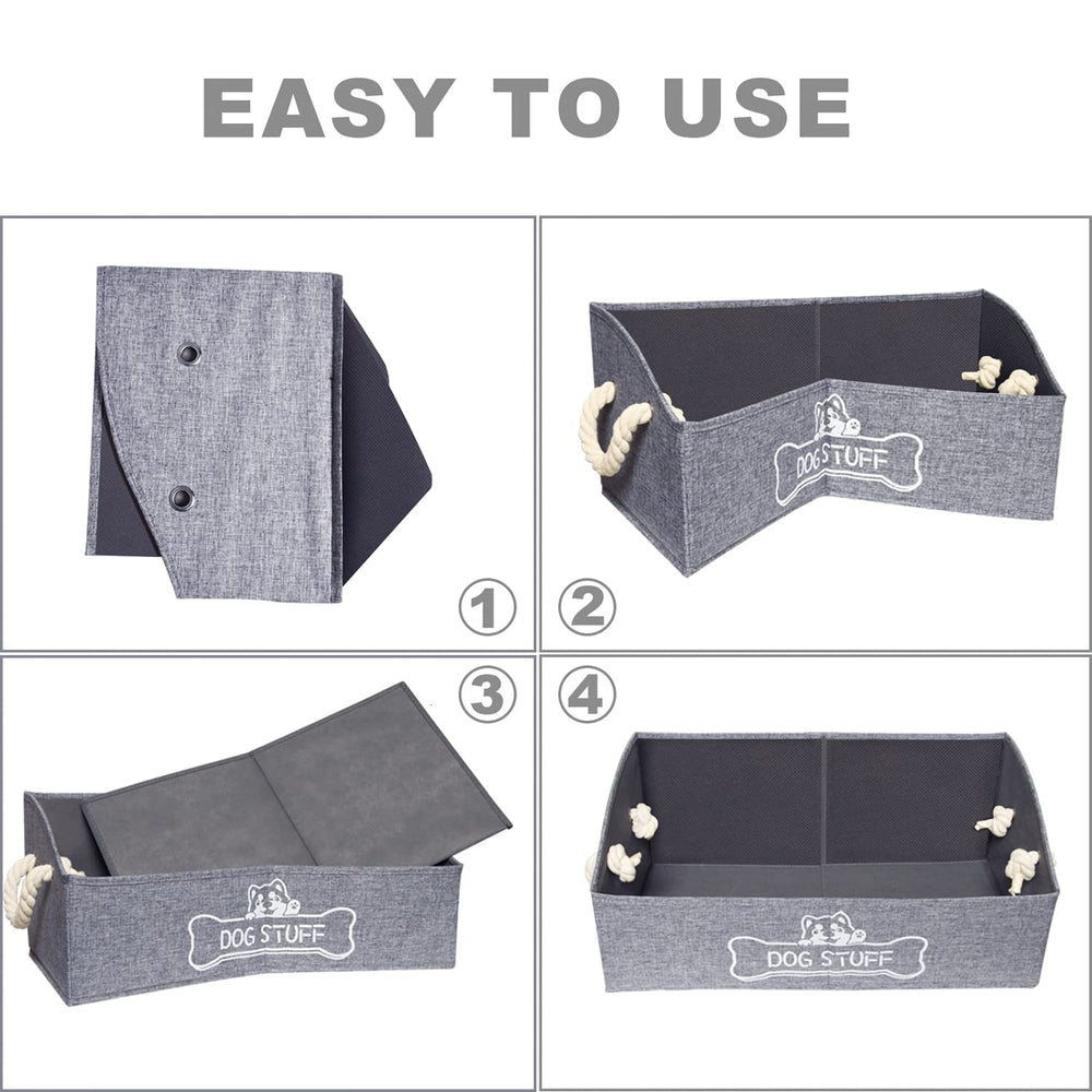 Vumdua dog toy box stores toys, treats, leashes, and blankets for versatile use.