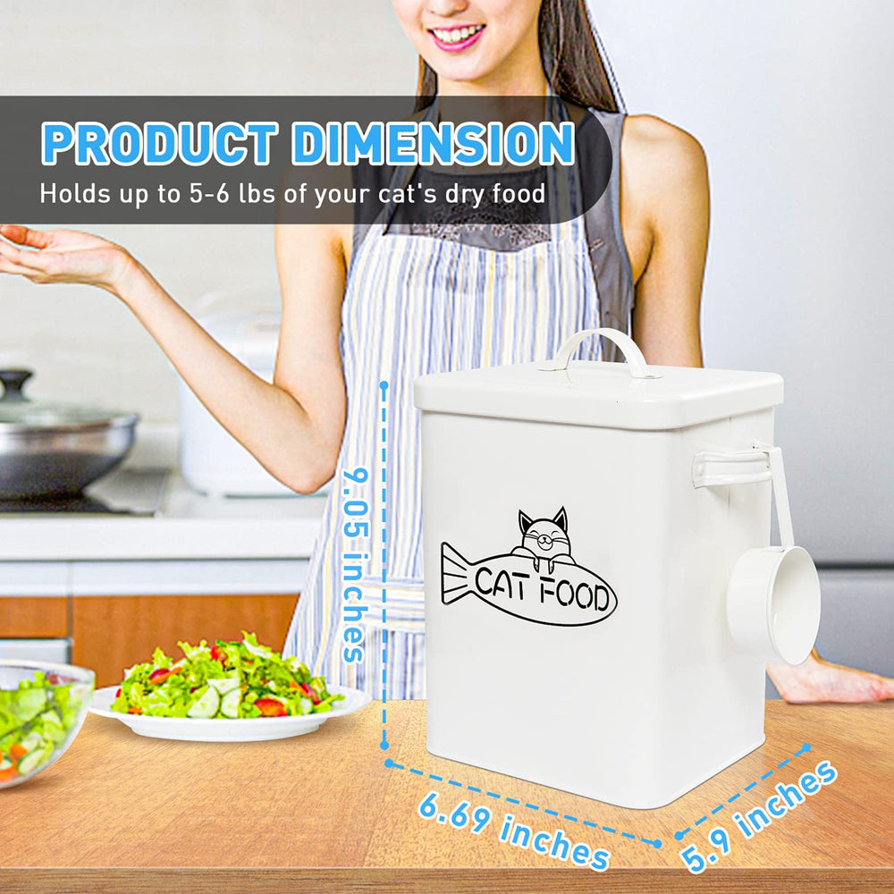 Vumdua durable galvanized steel pet food container resists breakage.