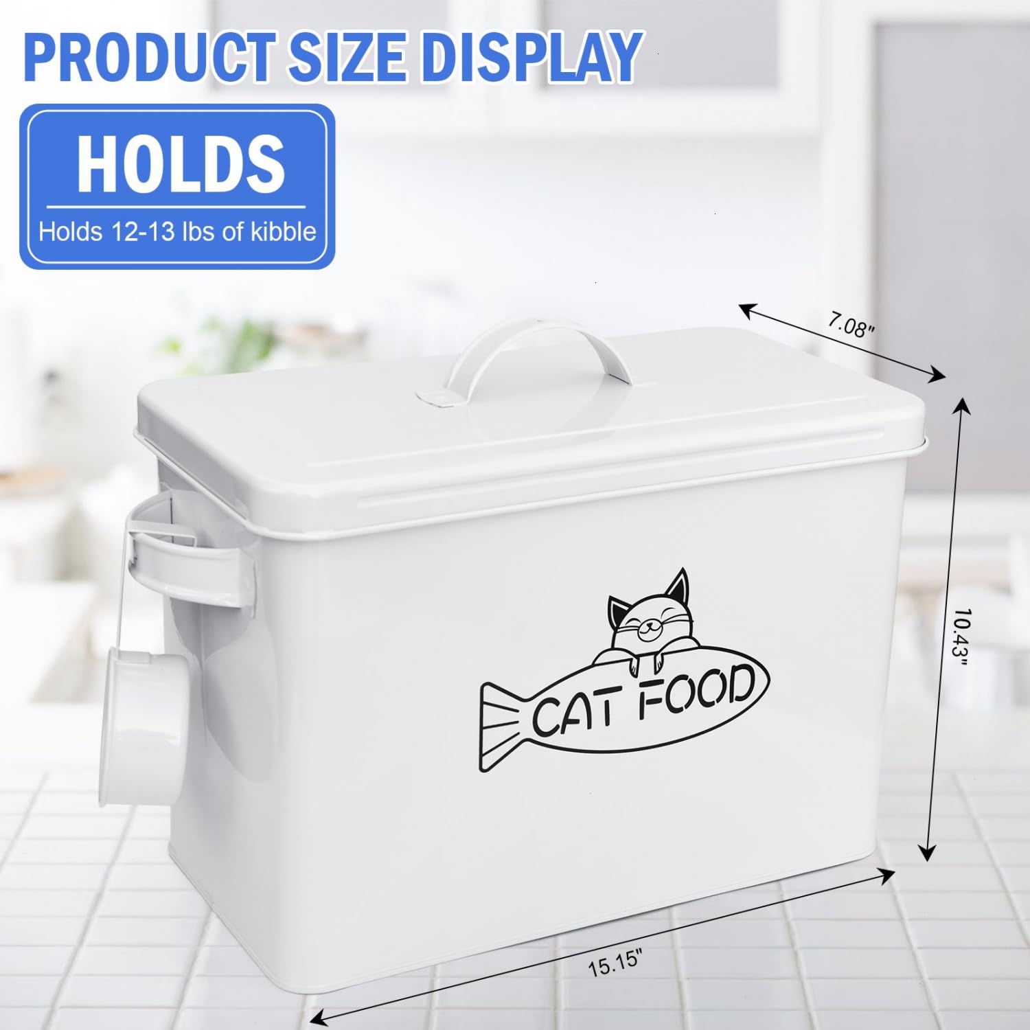 Vumdua farmhouse-style container on shelf complements decor while staying practical.