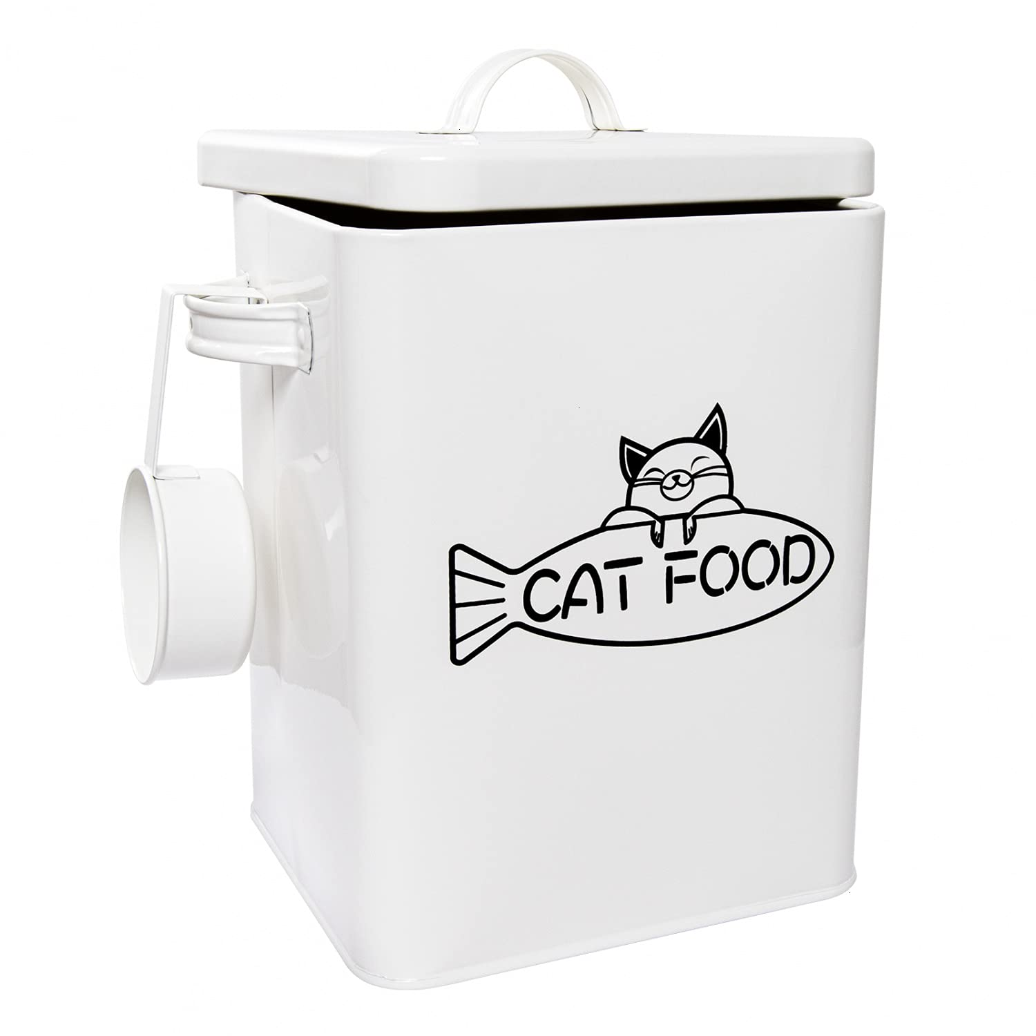 Vumdua pet food storage container with airtight lid keeps kibble fresh and organized.