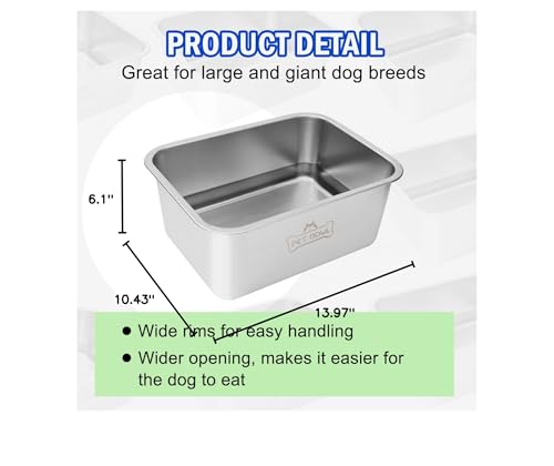 Vumdua rust-resistant stainless steel dog bowl resists stains for long-lasting use.