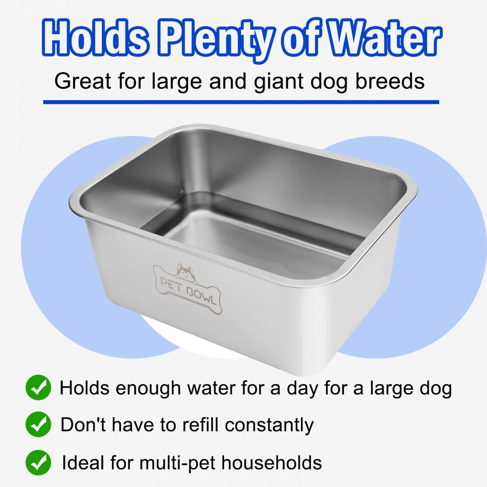 Vumdua water bowl large dogs side view demonstrates heavy and spill-resistant stability.