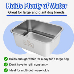 Vumdua water bowl large dogs side view demonstrates heavy and spill-resistant stability.