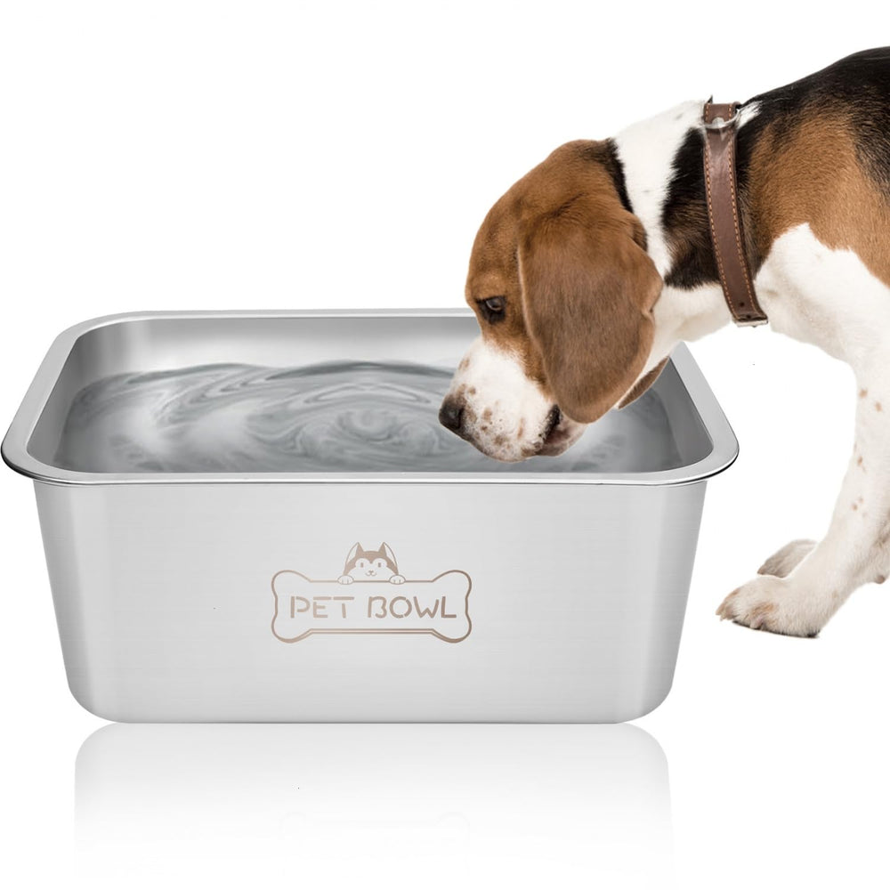 Vumdua water bowl large dogs top view shows stable rectangular design reduces tipping.