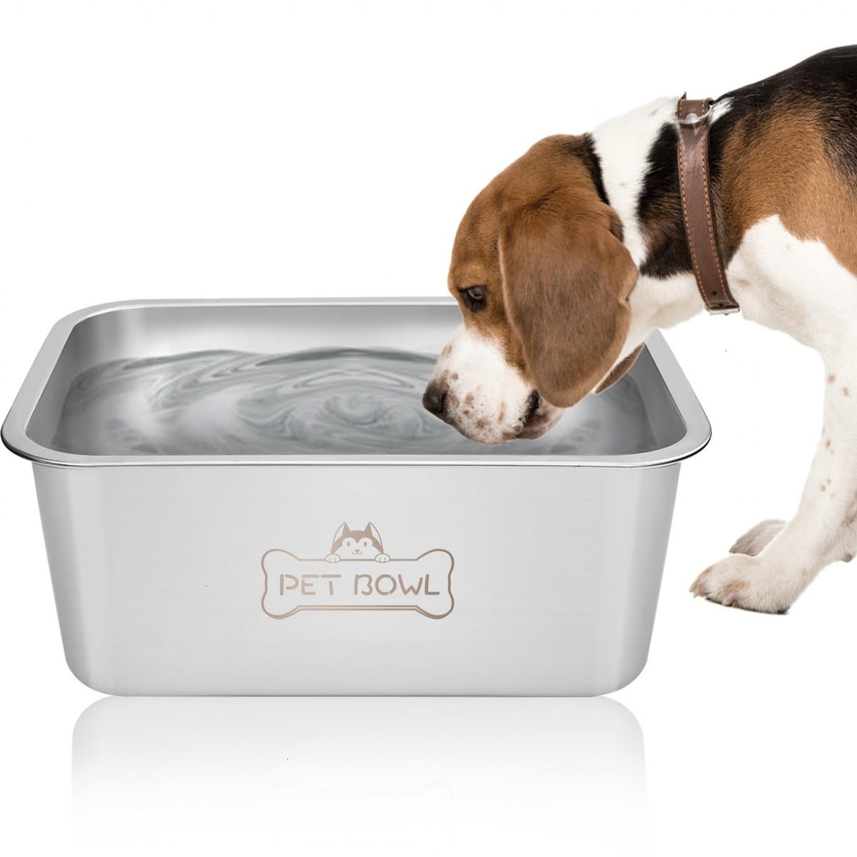 Vumdua water bowl large dogs top view shows stable rectangular design reduces tipping.