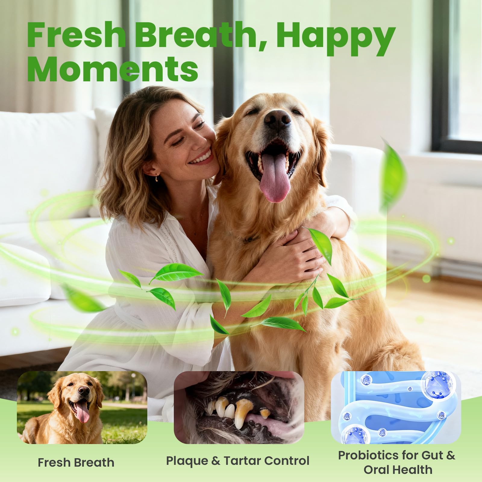 VUN Dog Dental Powder probiotic blend for oral and digestive health