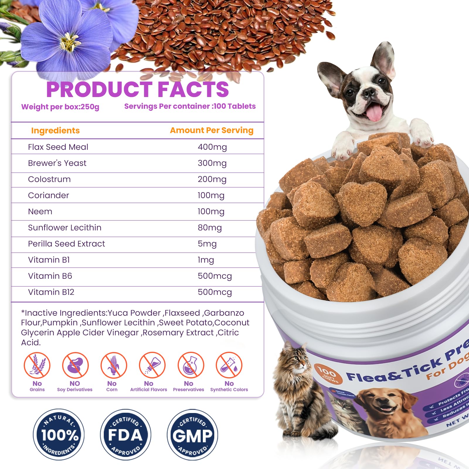 VUN Dog Flea Tick Chews on a clean surface illustrating convenient daily wellness.