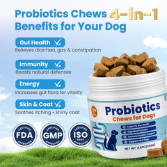 VUN Probiotics for Dogs soft-chews-flavor-chicken-pumpkin offer tasty texture and easy feeding.