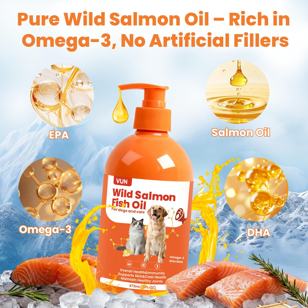 VUN Salmon Fish Oil from wild salmon supports natural nourishment.