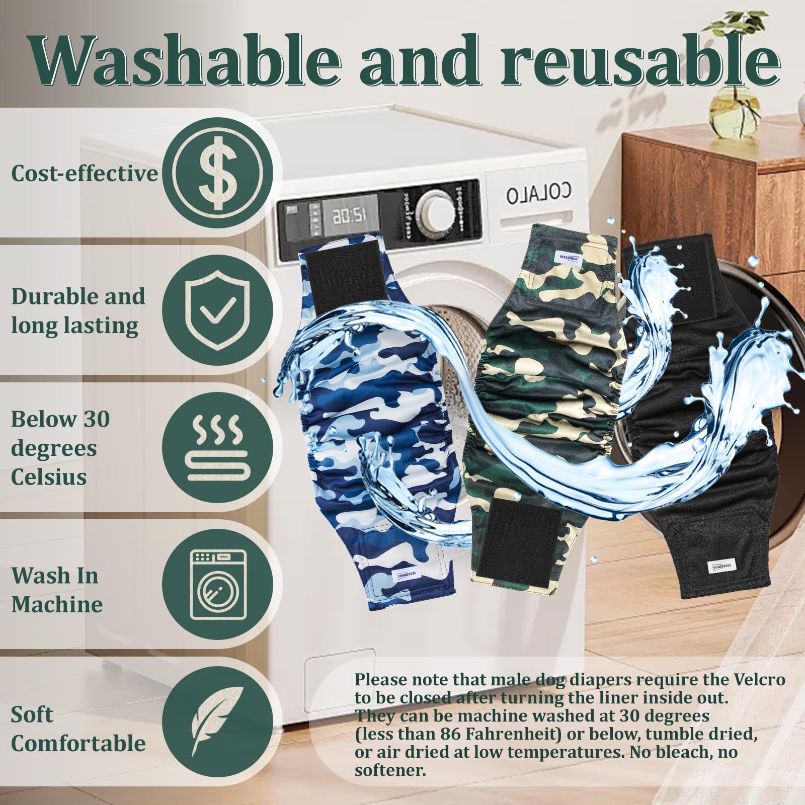 VUNCESSIN adjustable shrink-stretch edges fit a range of waists.