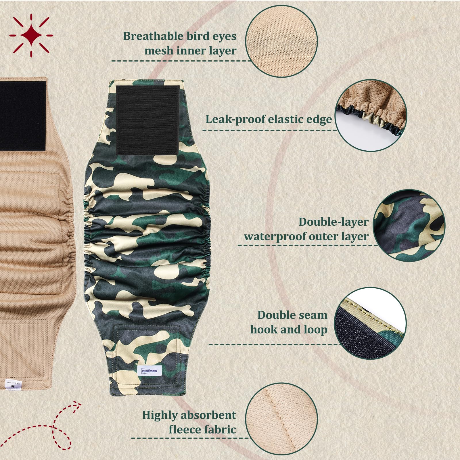 VUNCESSIN breathable lining keeps dogs comfortable during daily wear.