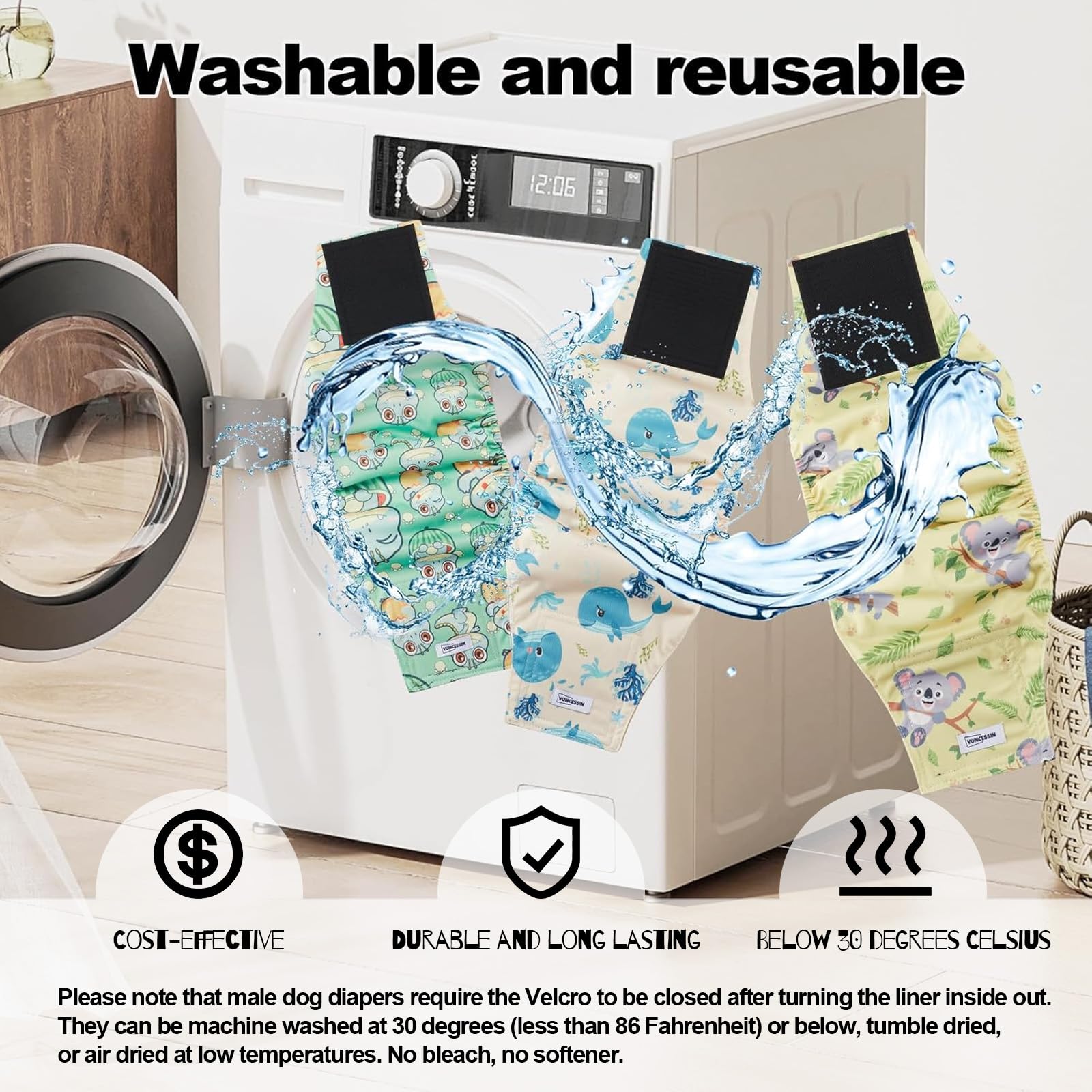 VUNCESSIN velcro-closure close-up demonstrates durable double-stitched strap