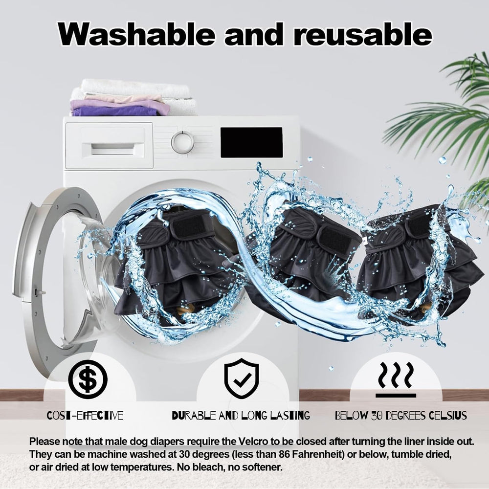 VUNCESSIN dog diaper waterproof layer helps prevent accidents on furniture.