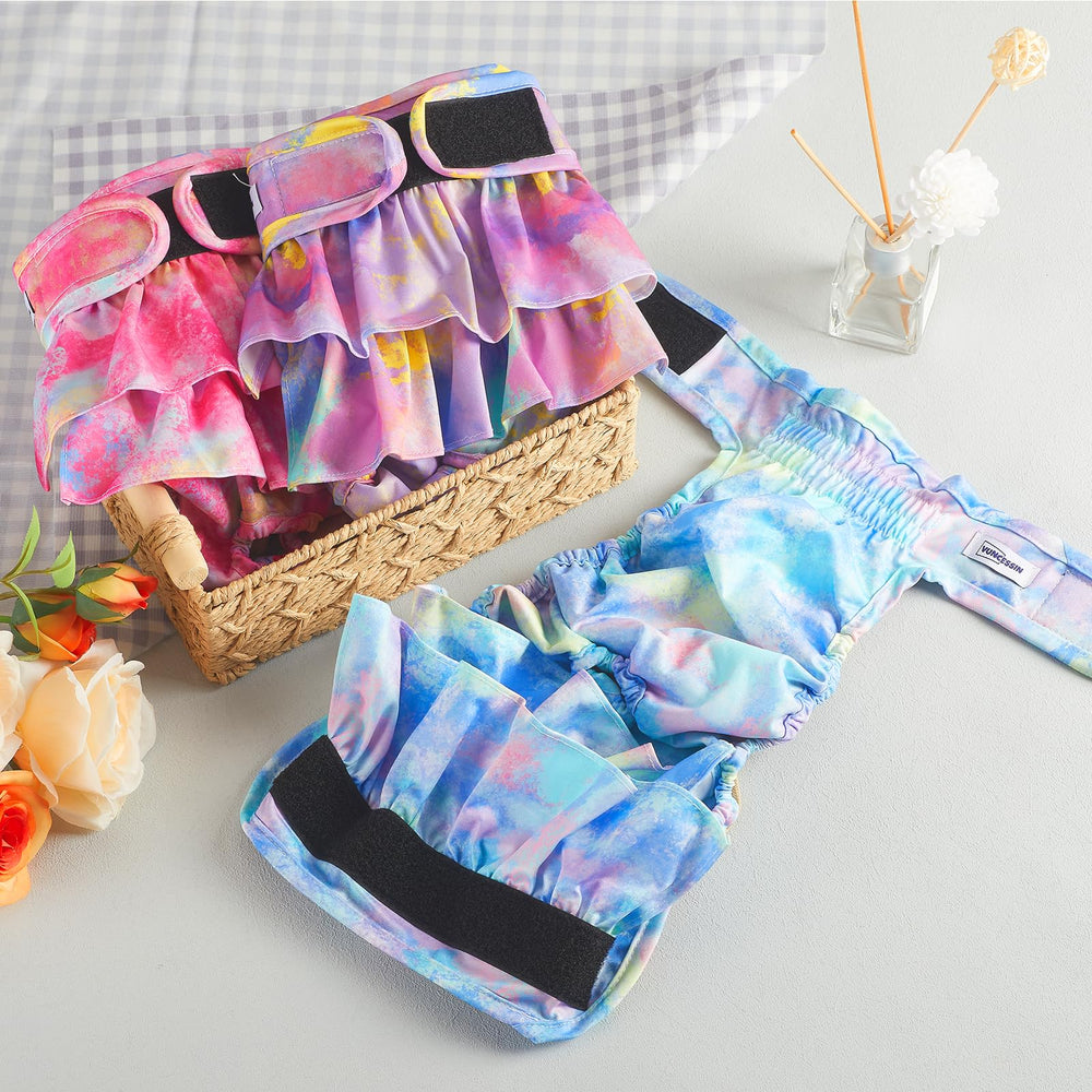 VUNCESSIN XL pattern B dog diapers offer breathable lining for comfortable all-day wear