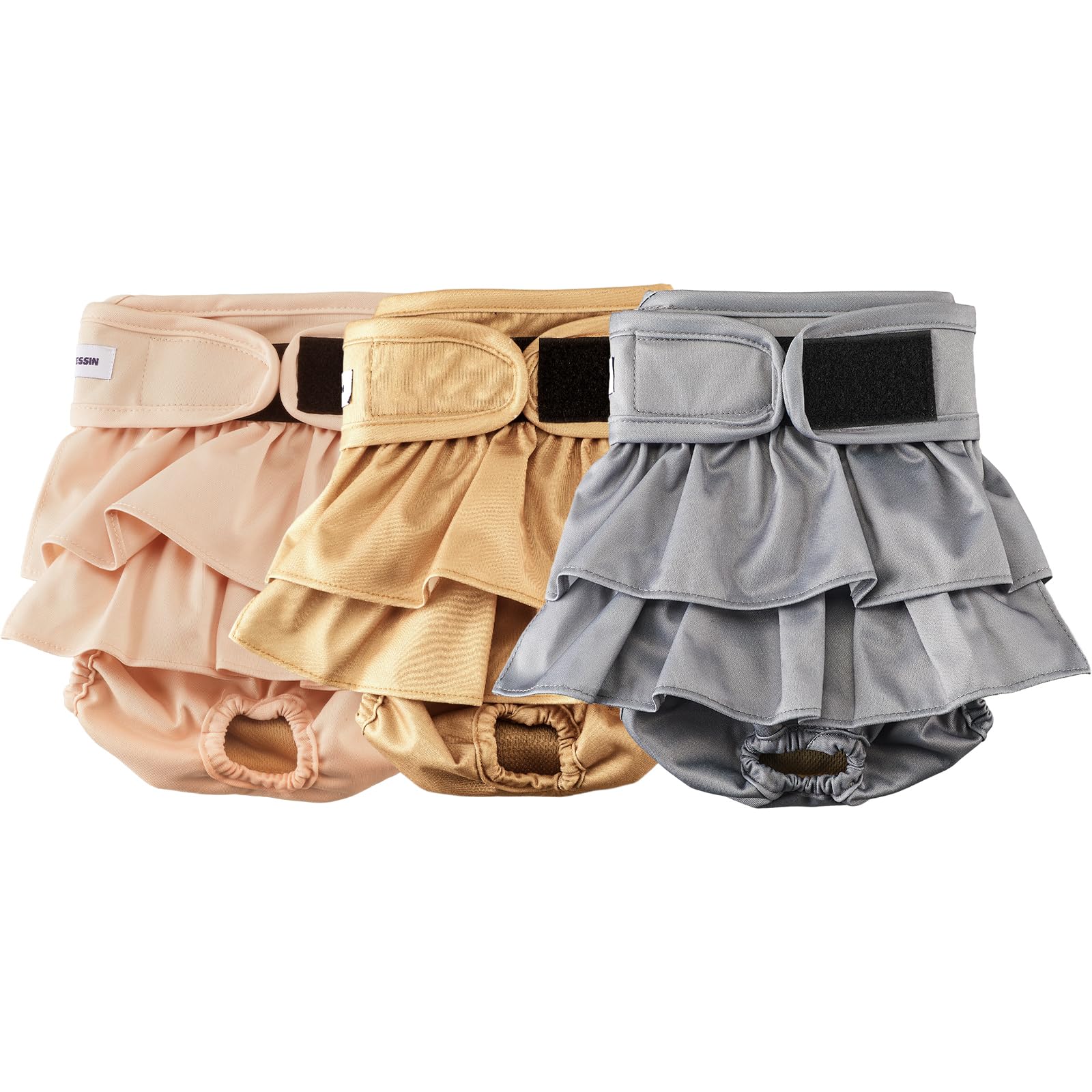 VUNCESSIN reusable dog diapers medium pack3 show stylish patterns and reduced waste.
