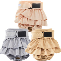 VUNCESSIN reusable dog diapers XL pack 3 with stylish patterns for daily wear.