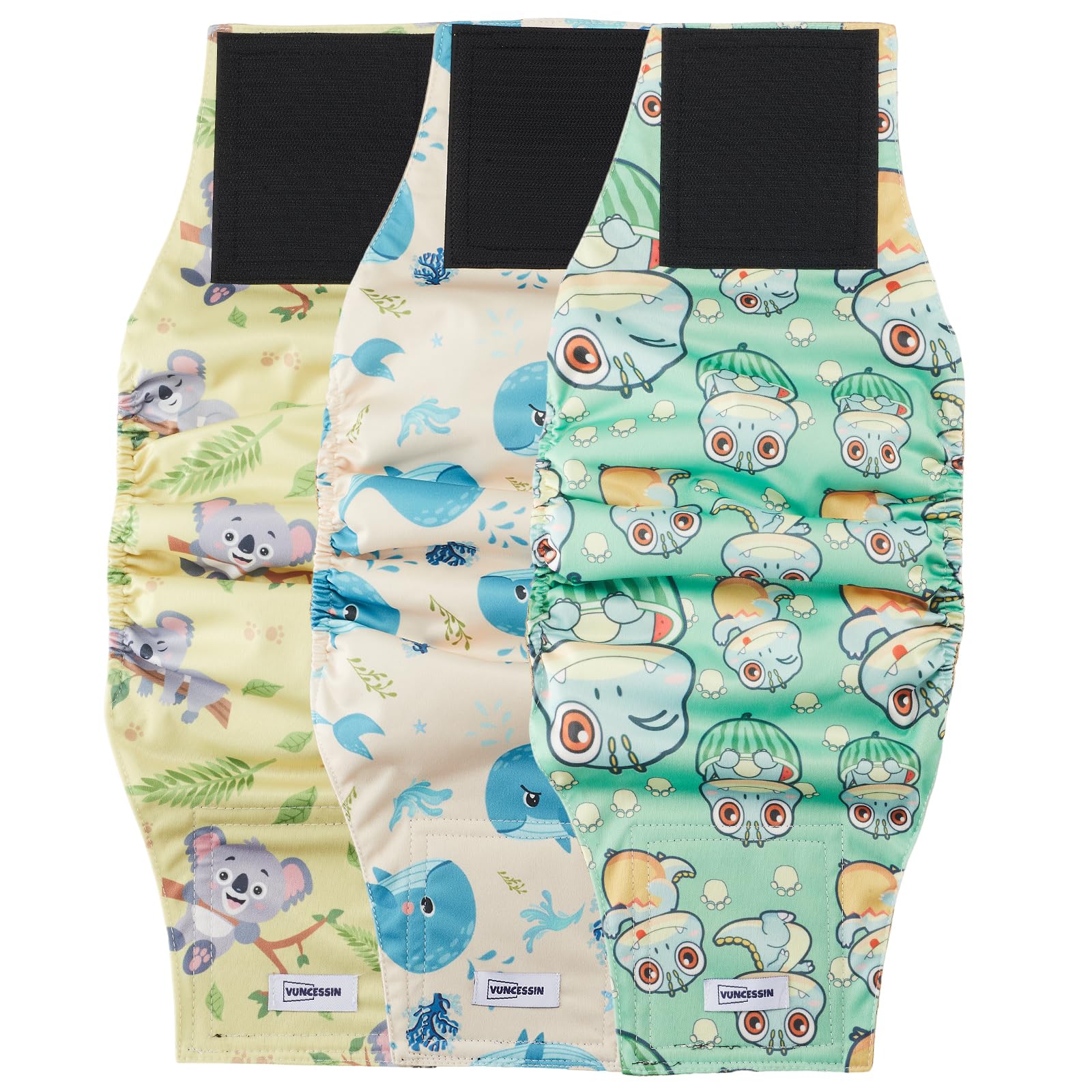 VUNCESSIN striped pattern washable diaper for small dogs supports training and reduces waste.