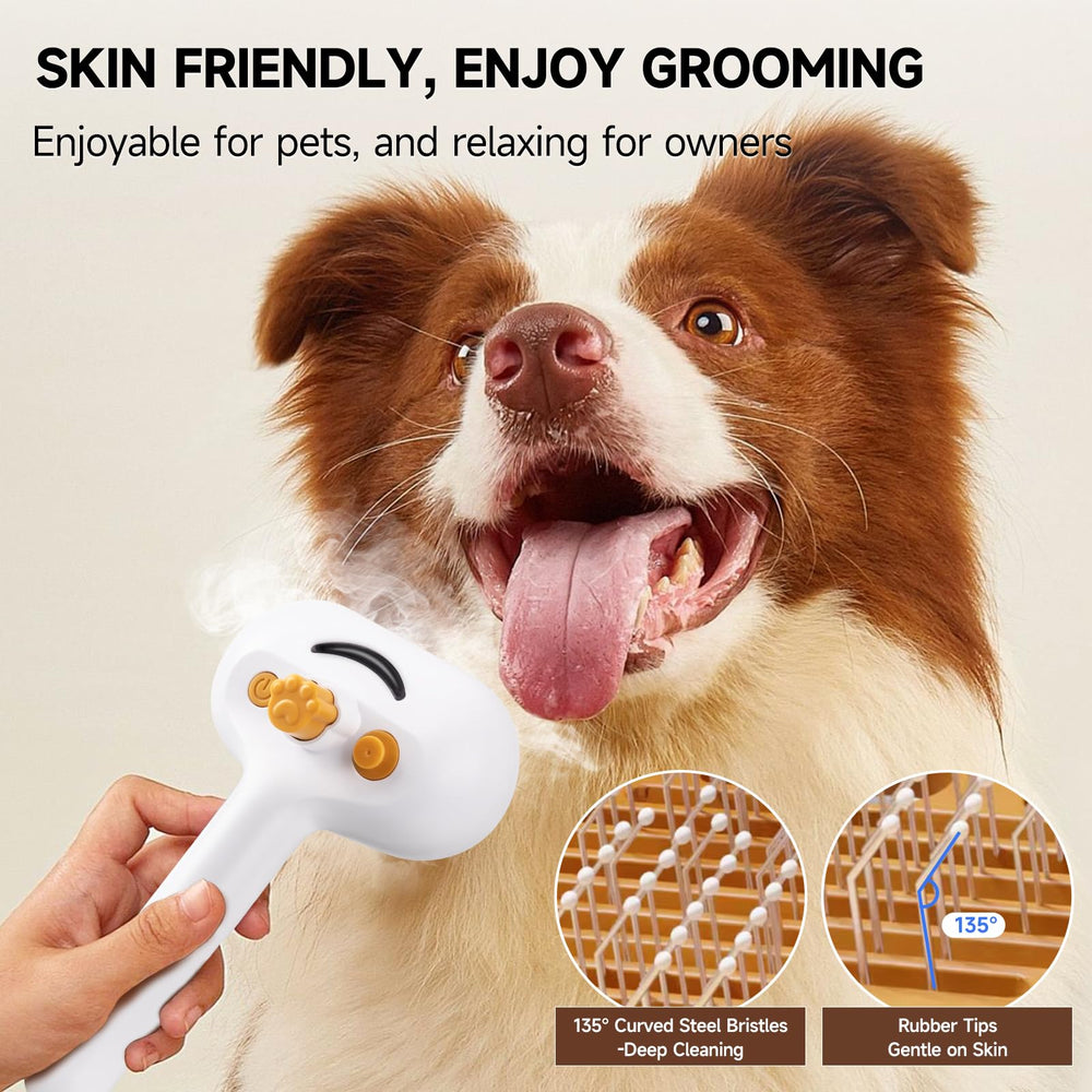 VVWVVW Pet Steam Brush compact size fits in hand for comfortable use