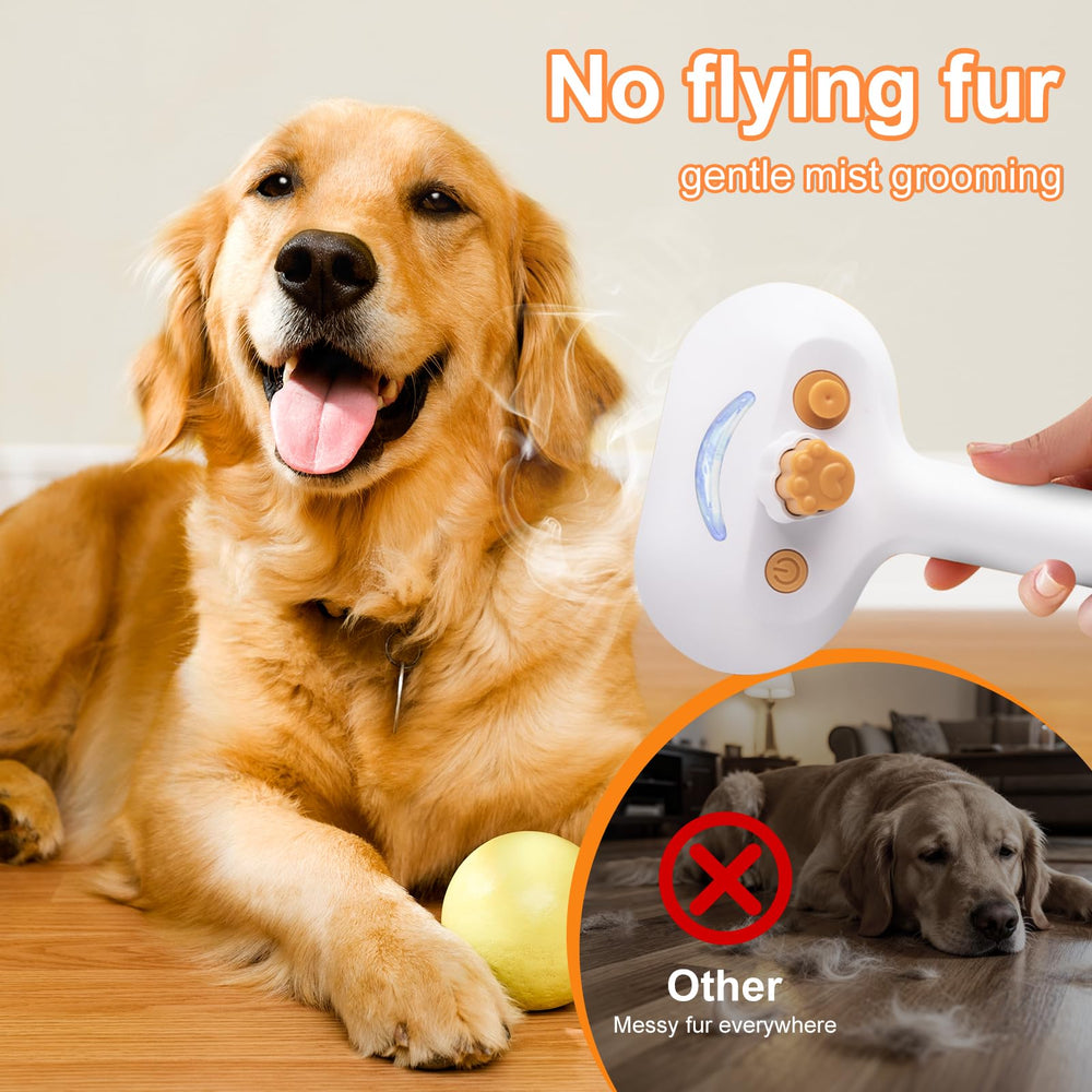 VVWVVW Pet Steam Brush bristles protected by gel for skin-safe grooming