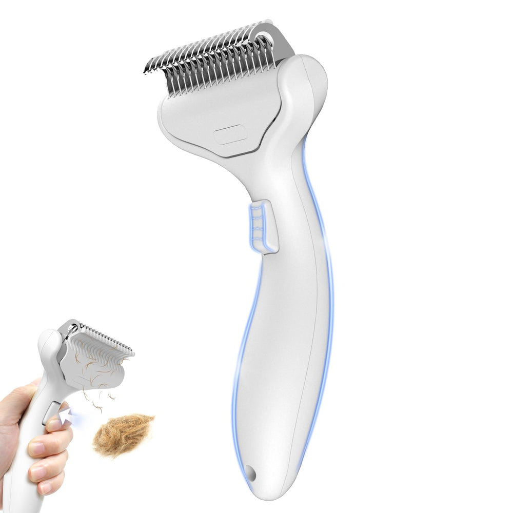 VVWVVW undercoat brush front view for deshedding dogs and cats