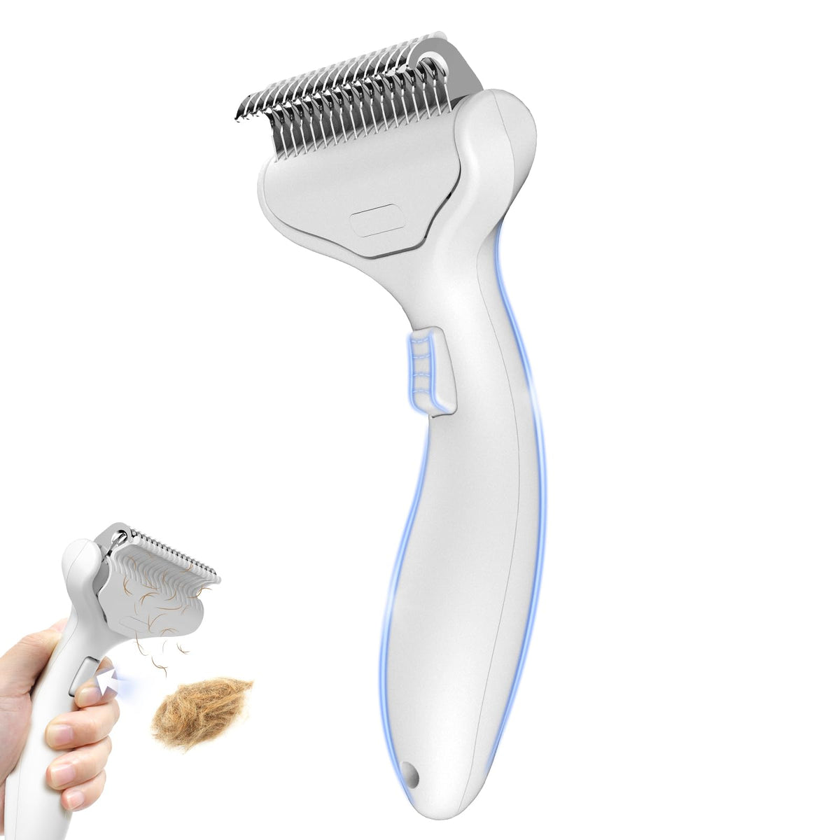 VVWVVW undercoat brush front view for deshedding dogs and cats