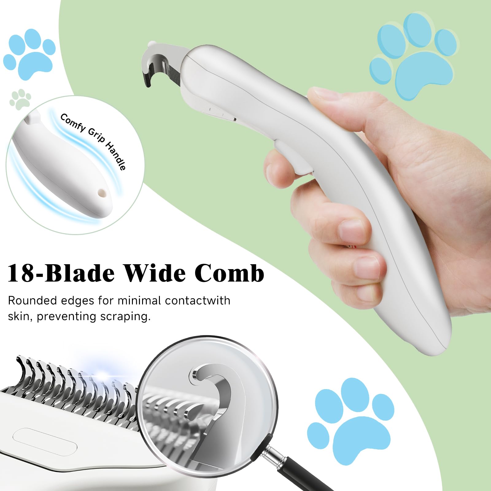 VVWVVW undercoat brush ergonomic handle delivers comfortable long grooming sessions