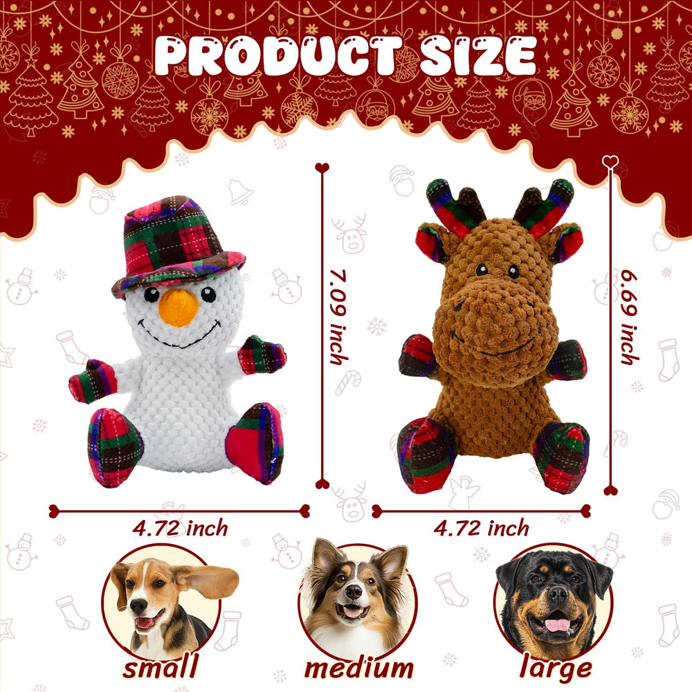 VWPTCHI christmas-deer-snowman toy with squeaker crinkle for festive fetch.