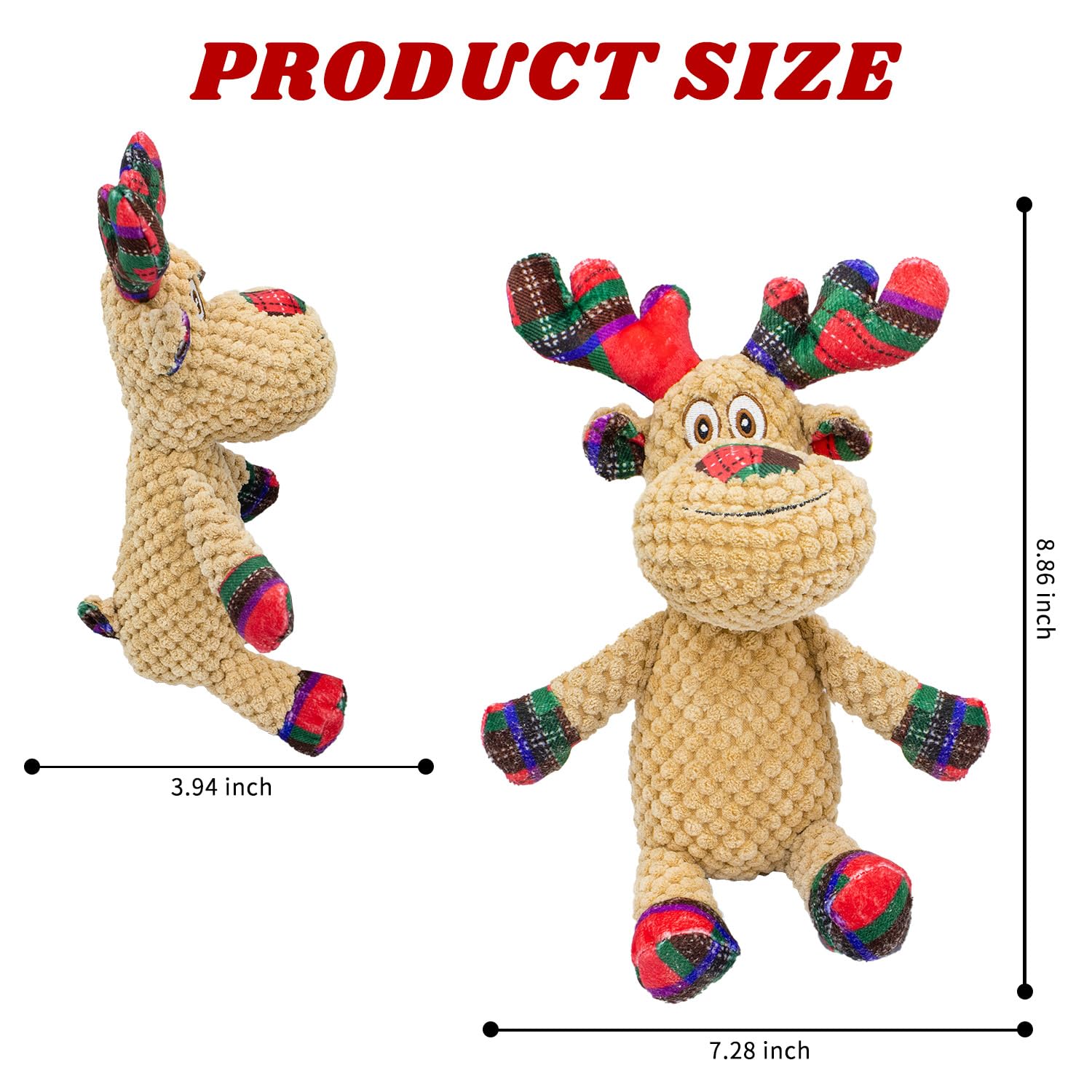 VWPTCHI plush outer texture dog toy offers soft chews and cuddling comfort.