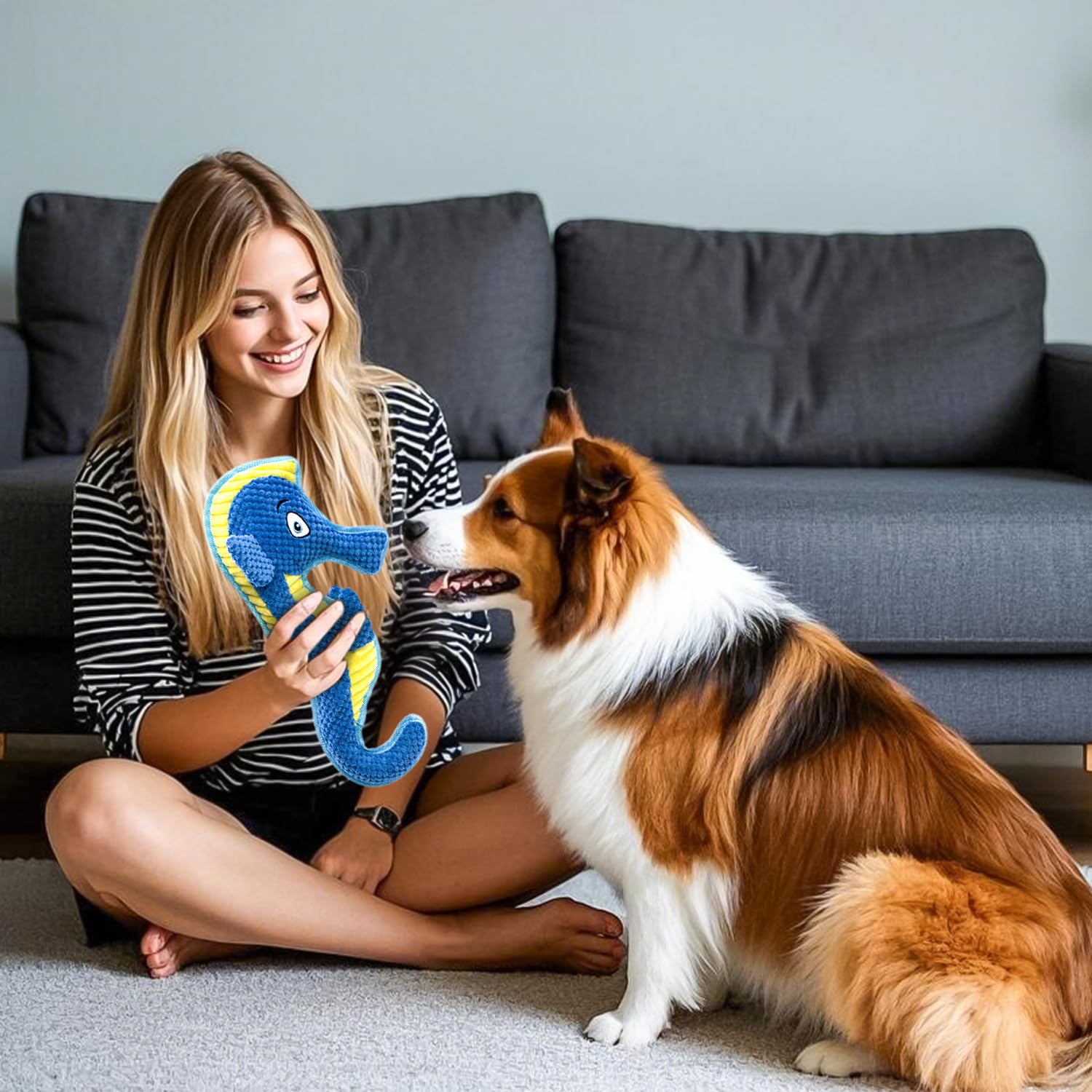 VWPTCHI interactive dog toy encourages indoor or outdoor fun.