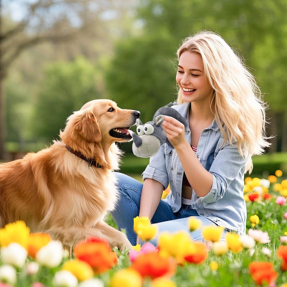 VWPTCHI Rhino machine-washable plush is easy to clean after chews.