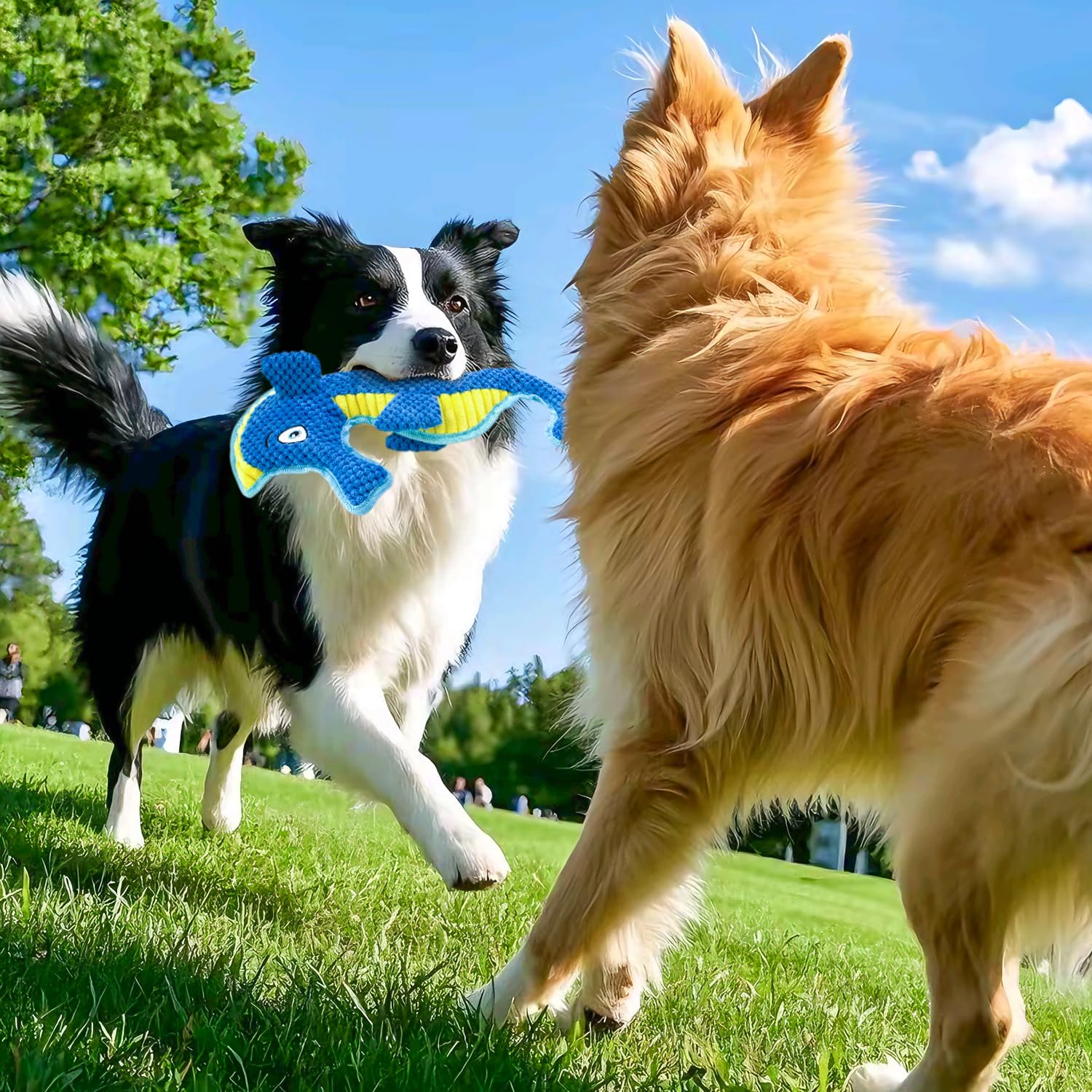 VWPTCHI ultra-soft fabric dog toy delivers gentle touch during play.
