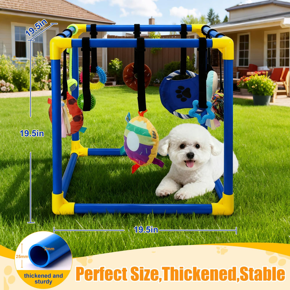 VYNALTIX Puppy Play Gym crate-use image shows versatile placement for whelping boxes and crates