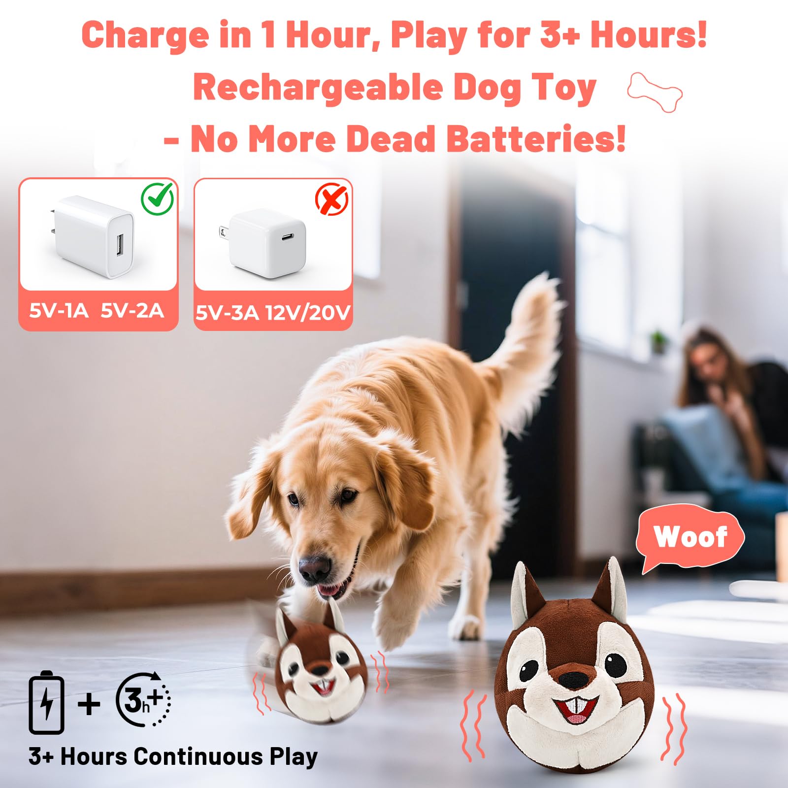 VYsTN durable plush dog toy with tear-resistant exterior for lasting indoor use.