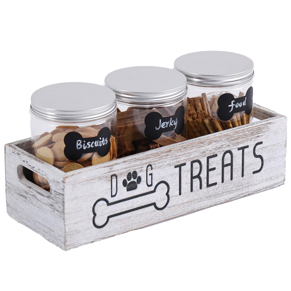 VZODESR dog treat container front view with stylish farmhouse style and easy access