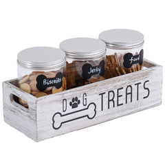 VZODESR dog treat container front view with stylish farmhouse style and easy access