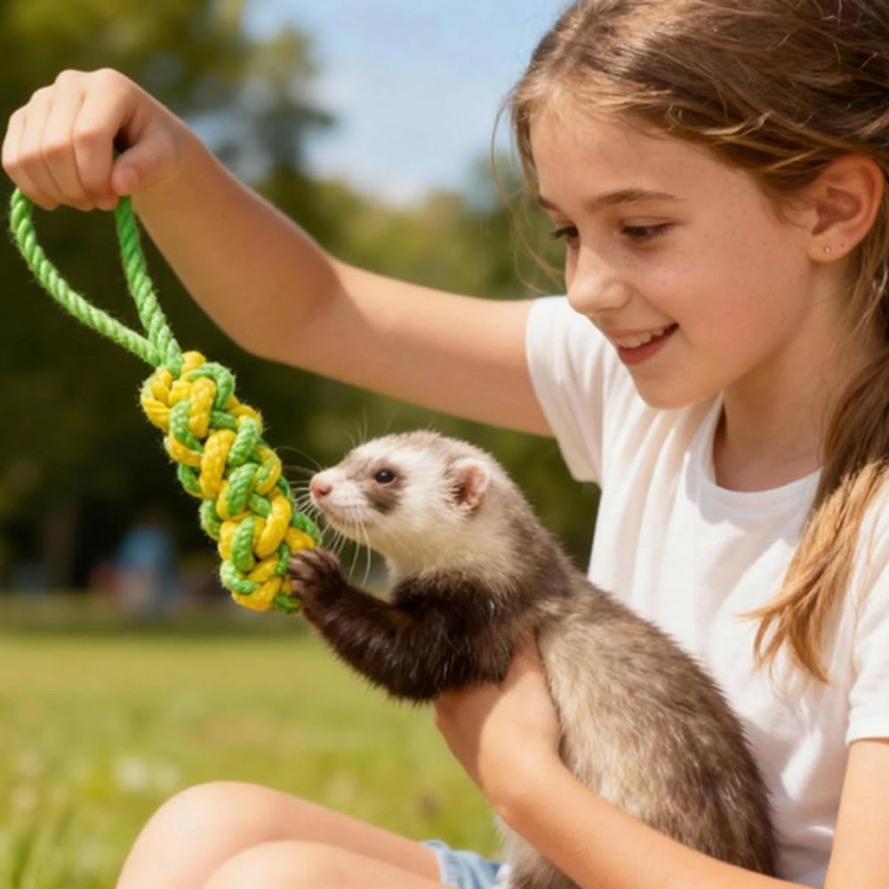 VZqola interactive squeaky design keeps ferrets mentally engaged.