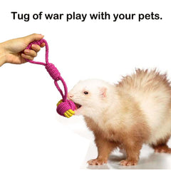VZqola ferret cotton chew toy highlights easy-to-clean design for hygienic play.