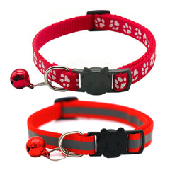VZSRWGK 2-pack cat collars with paw print design for daily wear.