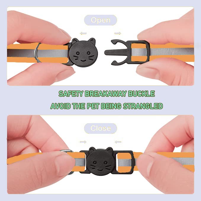 VZSRWGK cat collar with reflective strip improves nighttime visibility