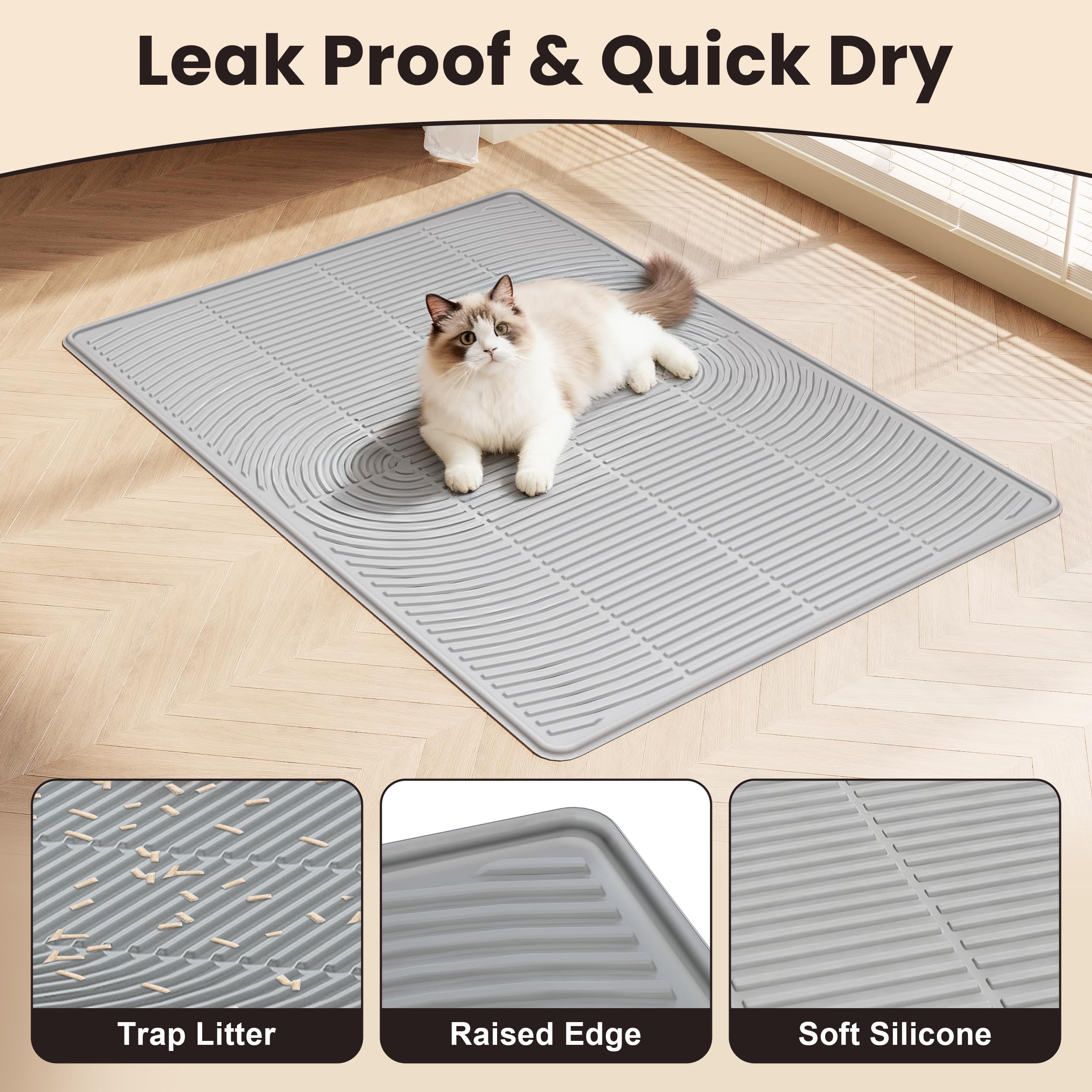 VZYTV cat litter mat is easy to clean and quick to dry