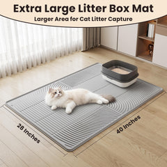 VZYTV silicone cat litter mat paw-friendly surface keeps paws comfortable