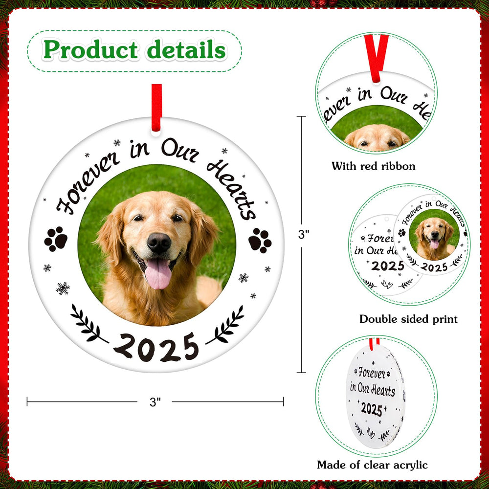 WaaHome picture-frame-dog-memorial-ornament-close-up-text shows durable acrylic with double-sided print