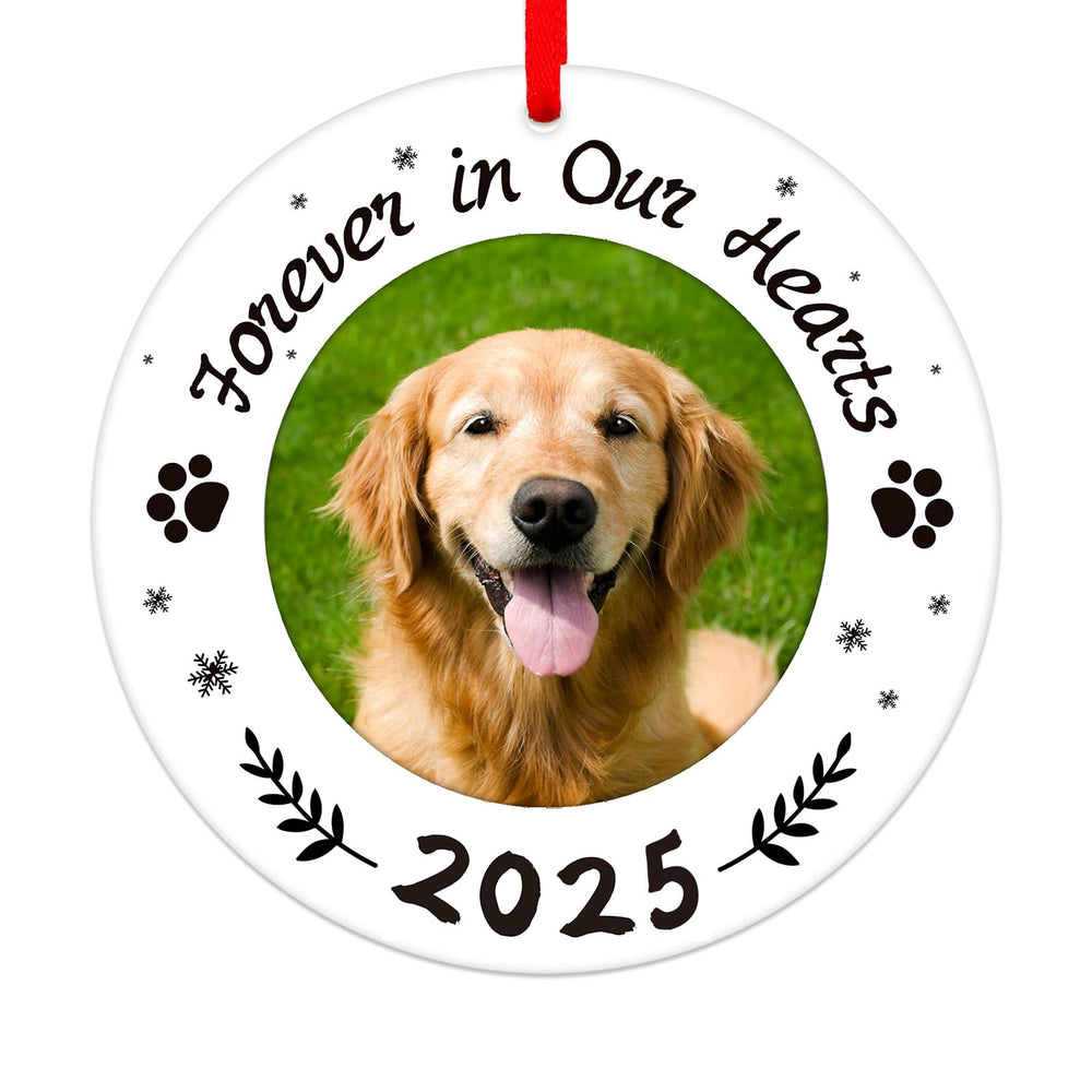 WaaHome dog memorial ornament front view showing sentimental display for Christmas tree