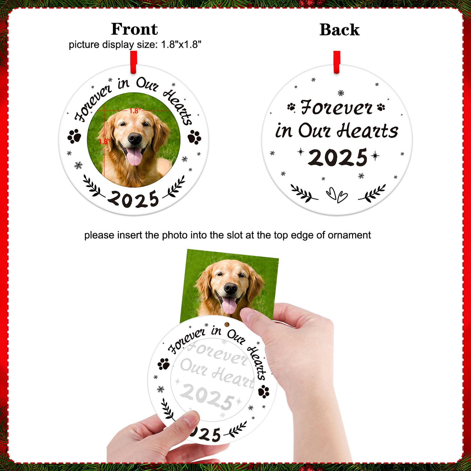 WaaHome picture-frame-dog-memorial-ornament-in-gift-box ready-to-give keepsake for condolences and comfort
